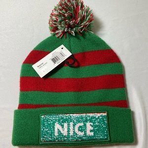 NWT Cute Naughty or Nice Sequin Hat!